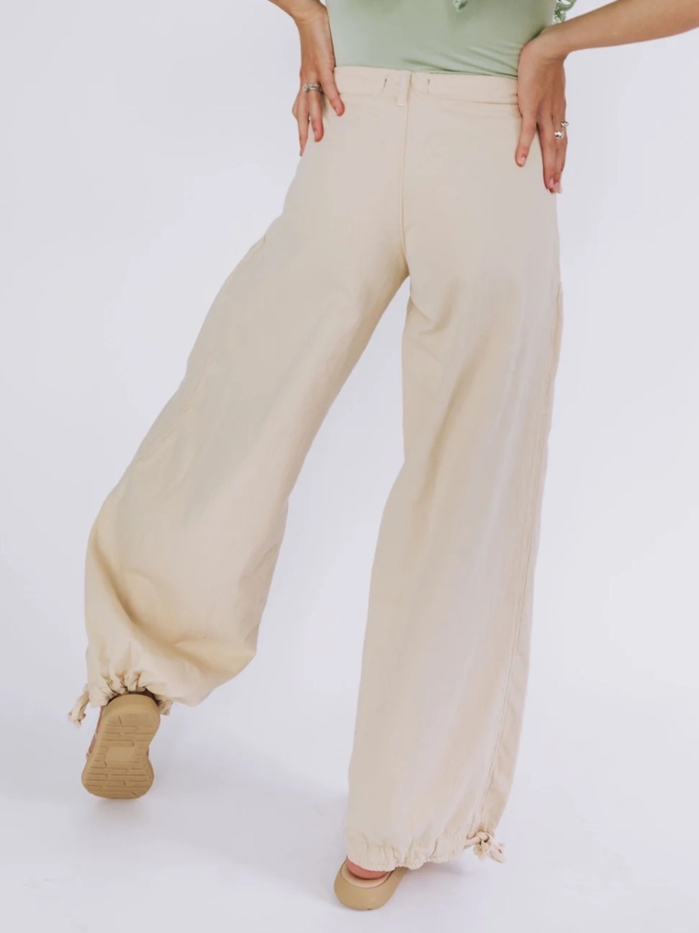 We The Free Lotus Cream Balloon Cargo Joggers - Picture 3 of 8